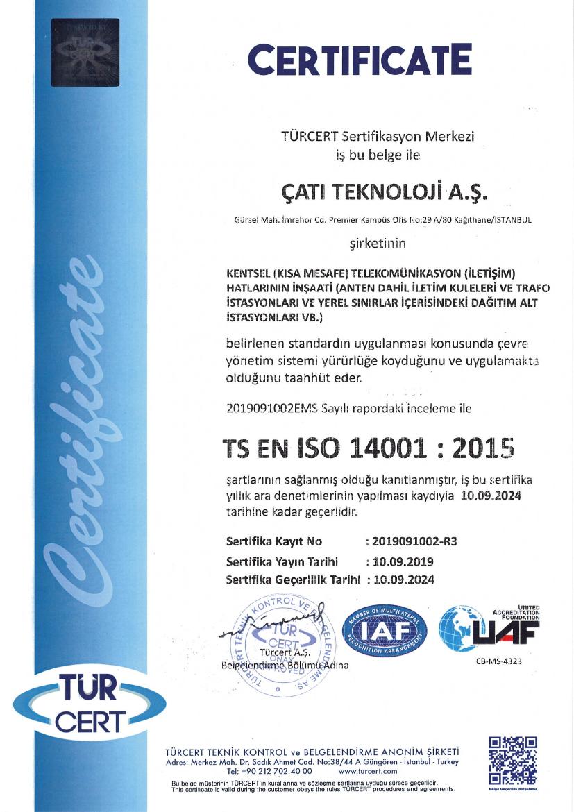 ISO 14001 sertifikası